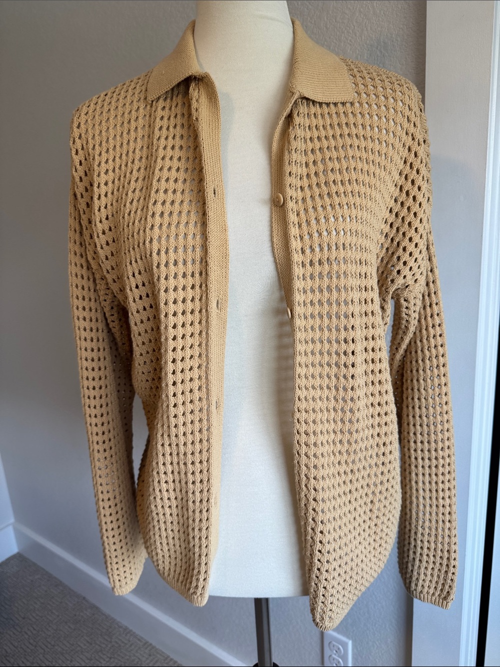 Madewell open stitch polo cardigan sweater EUC - Picture 6 of 6